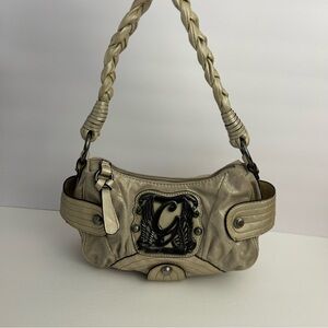 Vintage Y2K Guess womens shoulder bag logo angel wings purse tan